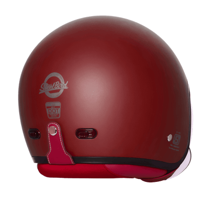 STEELBIRD SBH-67 VINTAGE DOT 5.O HELMET - MATT MAROON