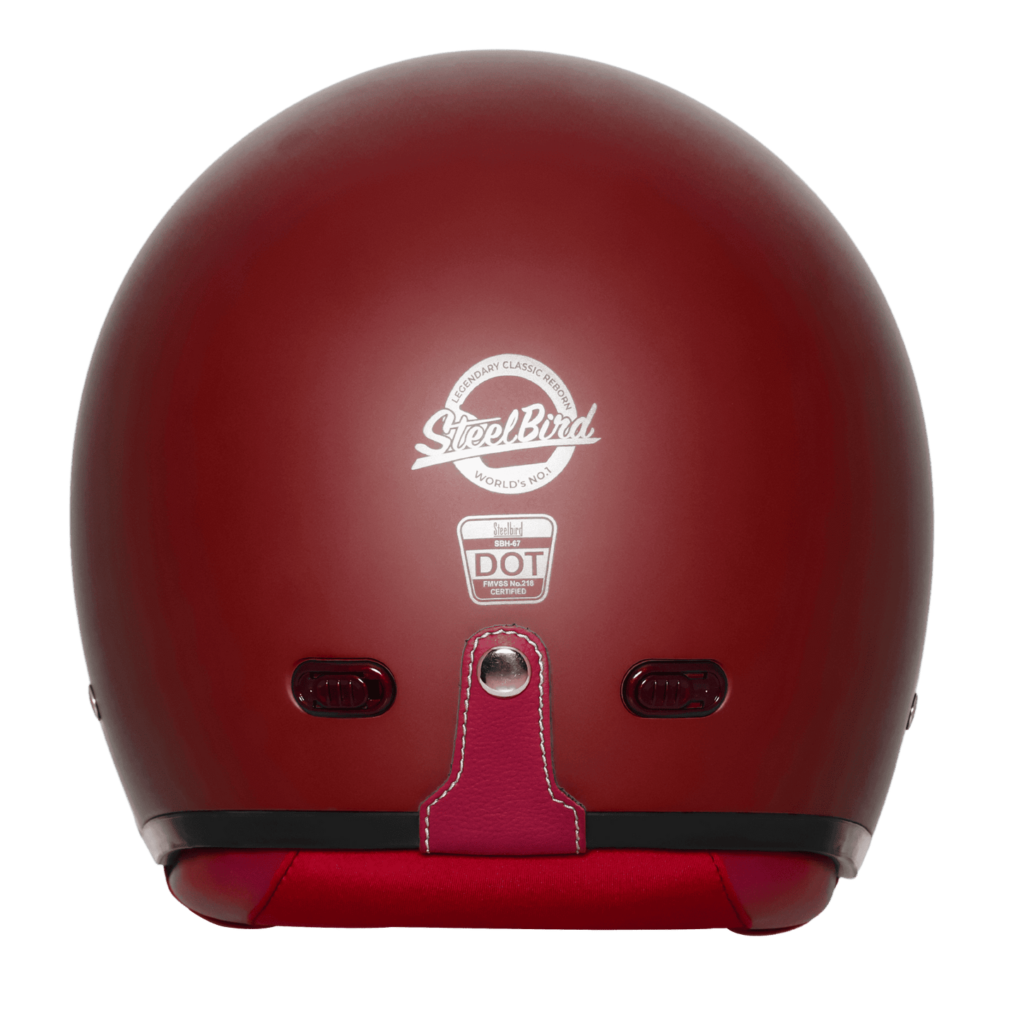 STEELBIRD SBH-67 VINTAGE DOT 5.O HELMET - MATT MAROON