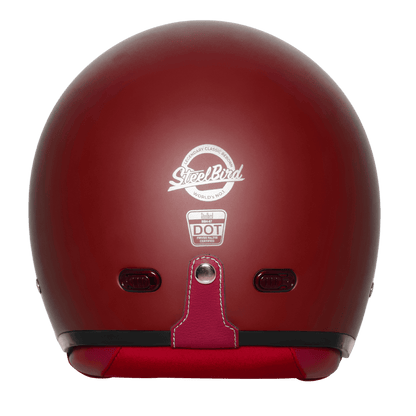 STEELBIRD SBH-67 VINTAGE DOT 5.O HELMET - MATT MAROON