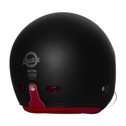 STEELBIRD SBH-67 VINTAGE DOT 5.O HELMET - GLOSSY BLACK
