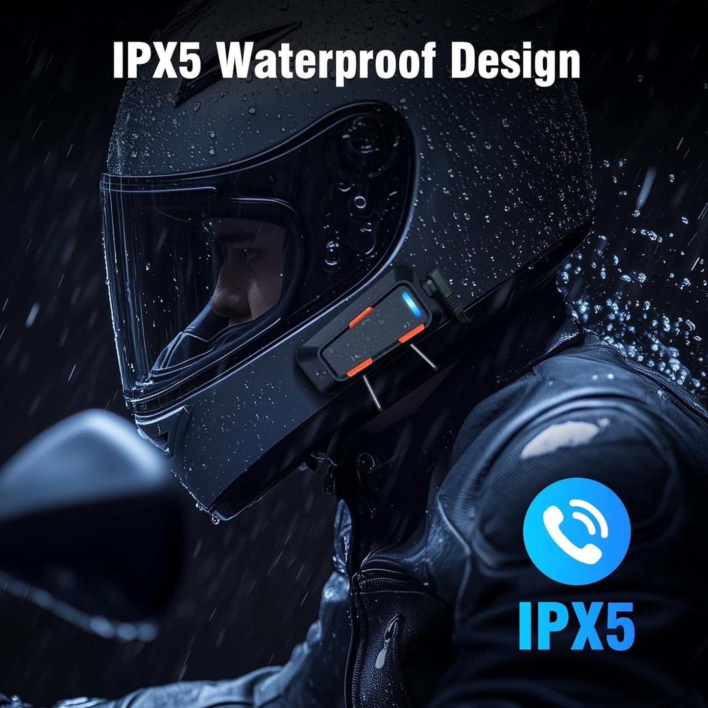 EDYELL C1 Helmet Bluetooth Headsets - IPX5 Waterproof