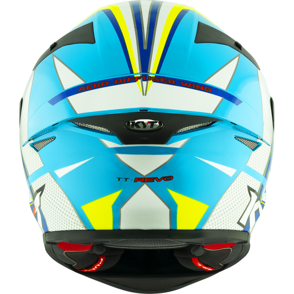 KYT TT-Revo Grand Prix Helmet - White/Light Blue