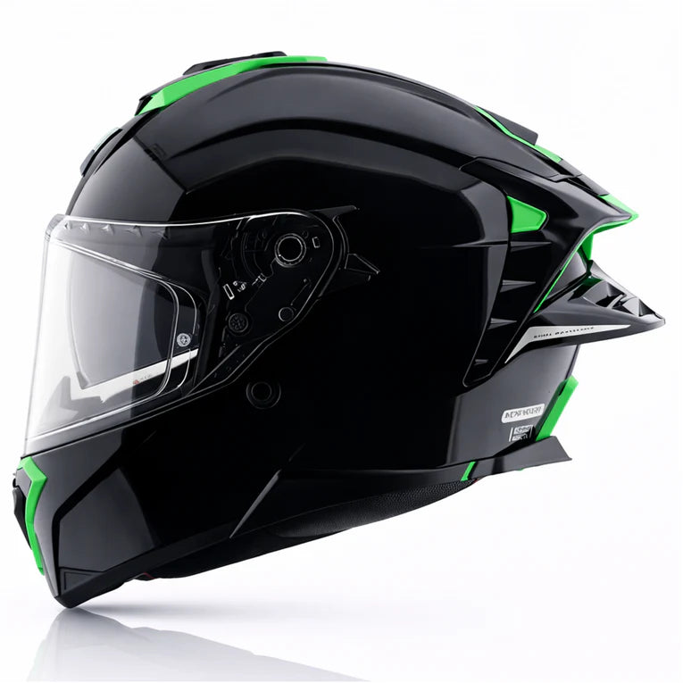 AXOR Brutale Corsa Dual Spoiler Helmet - Black Green