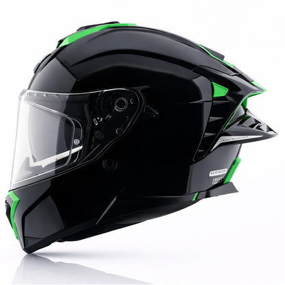 AXOR Brutale Corsa Dual Spoiler Helmet - Black Green