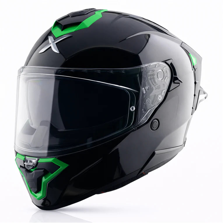 AXOR Brutale Corsa Dual Spoiler Helmet - Black Green