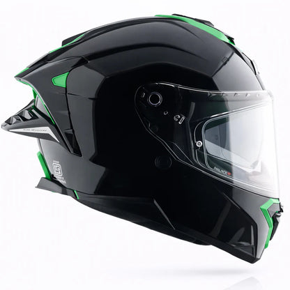 AXOR Brutale Corsa Dual Spoiler Helmet - Black Green