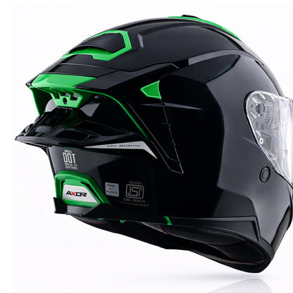 AXOR Brutale Corsa Dual Spoiler Helmet - Black Green
