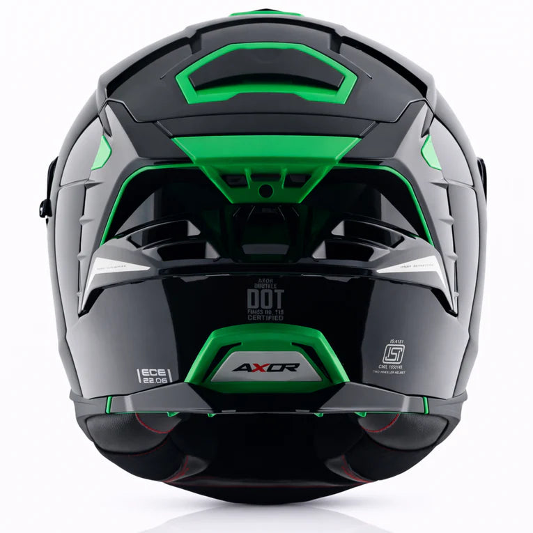 AXOR Brutale Corsa Dual Spoiler Helmet - Black Green