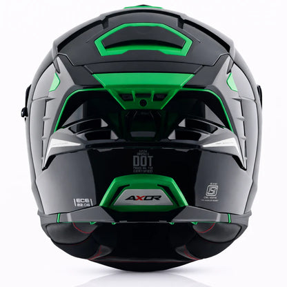 AXOR Brutale Corsa Dual Spoiler Helmet - Black Green