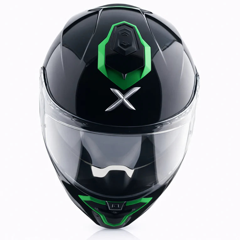 AXOR Brutale Corsa Dual Spoiler Helmet - Black Green