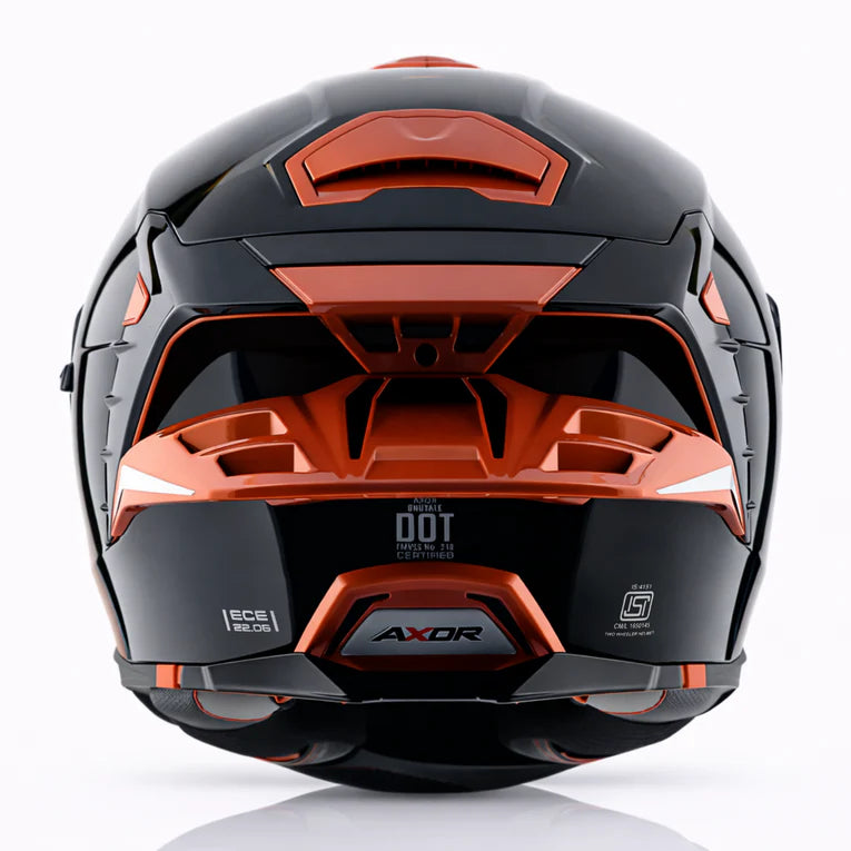 AXOR Brutale Corsa Dual Spoiler Helmet - Black Gold Orange