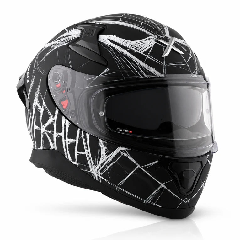 AXOR Apex Marvel Spider Man Edition Helmet - DULL BLACK WHITE