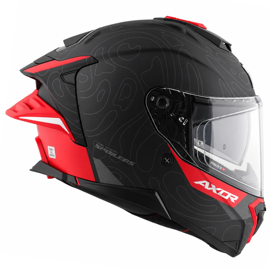 AXOR Brutale Airwaves Dual Spoiler Helmet - Dull Black Red