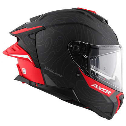 AXOR Brutale Airwaves Dual Spoiler Helmet - Dull Black Red