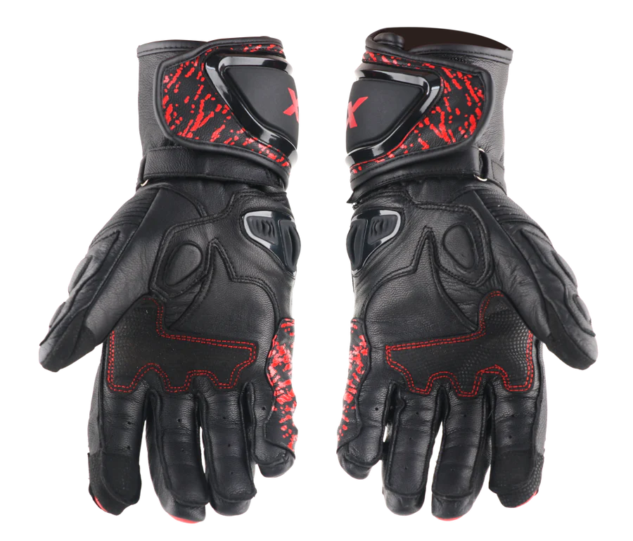 Axor Enzo Riding Gloves - Black Red
