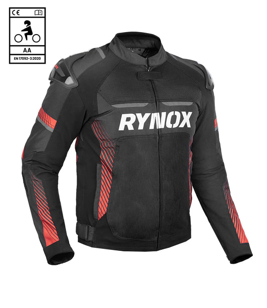 RYNOX Apex Evo Jacket - Black Red (CE Certified Class AA)