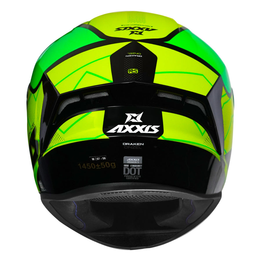 AXXIS DRAKEN S CINZEL HELMET - FLUORESCENT YELLOW