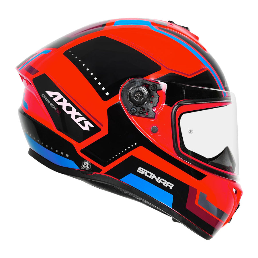 AXXIS DRAKEN S SONAR HELMET - FLUORESCENT  RED