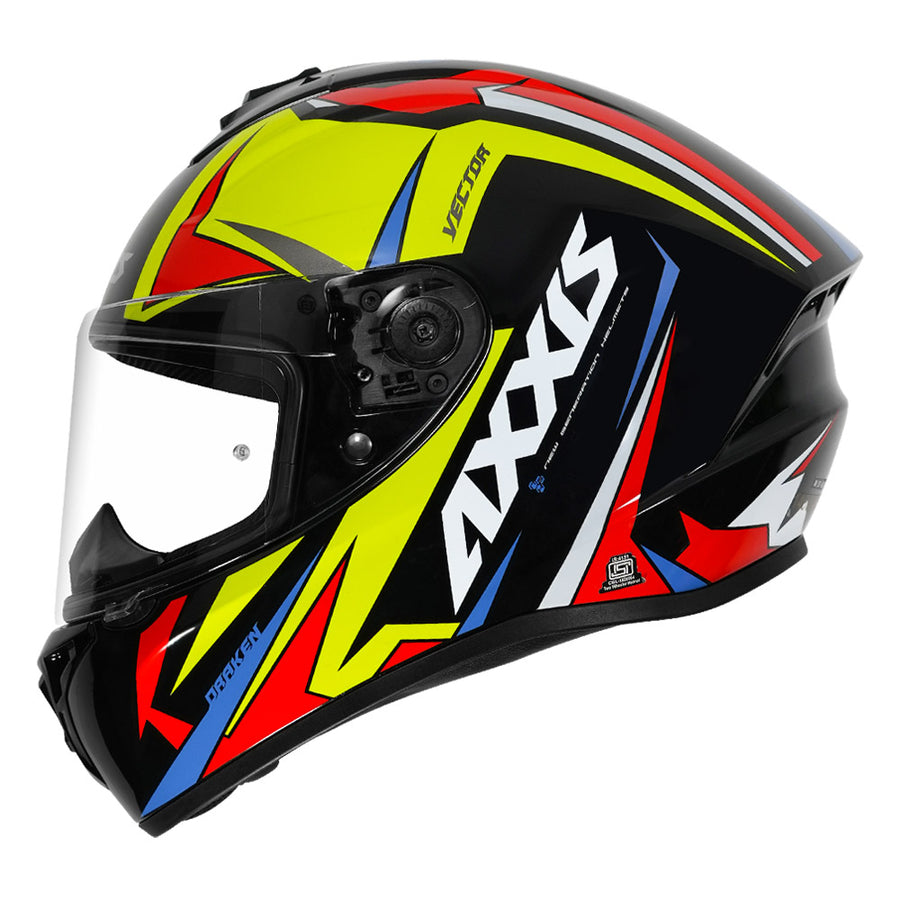 AXXIS DRAKEN S VECTOR HELMET - GLOSS FLUORESCENT YELLOW