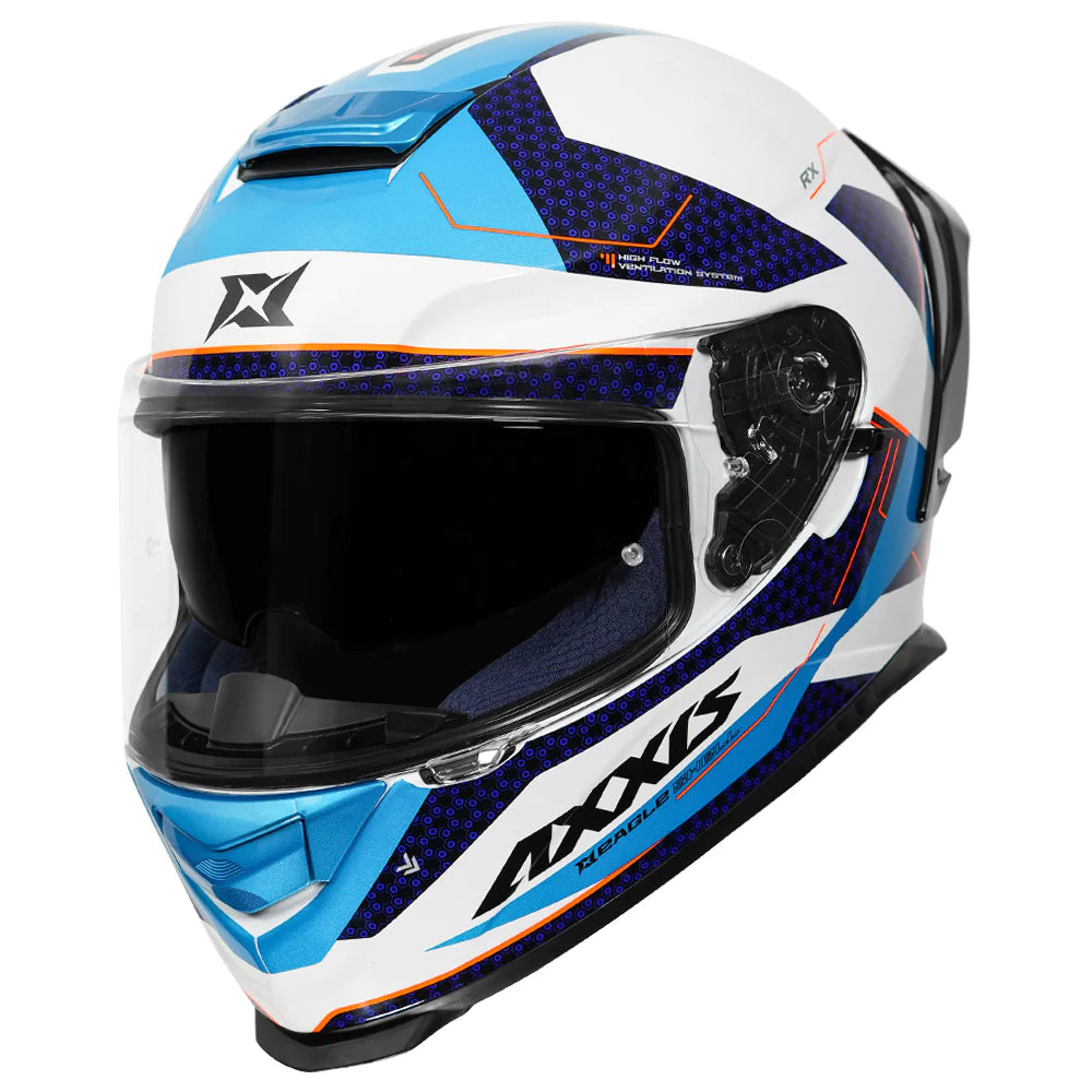 AXXIS EAGLE SV RX HELMET - WHITE/BLUE