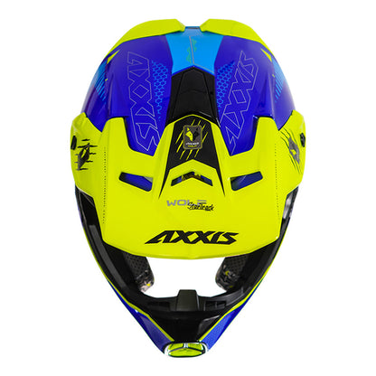 AXXIS WOLF STAR TRACK MOTOCROSS HELMET - FLUORESCENT YELLOW