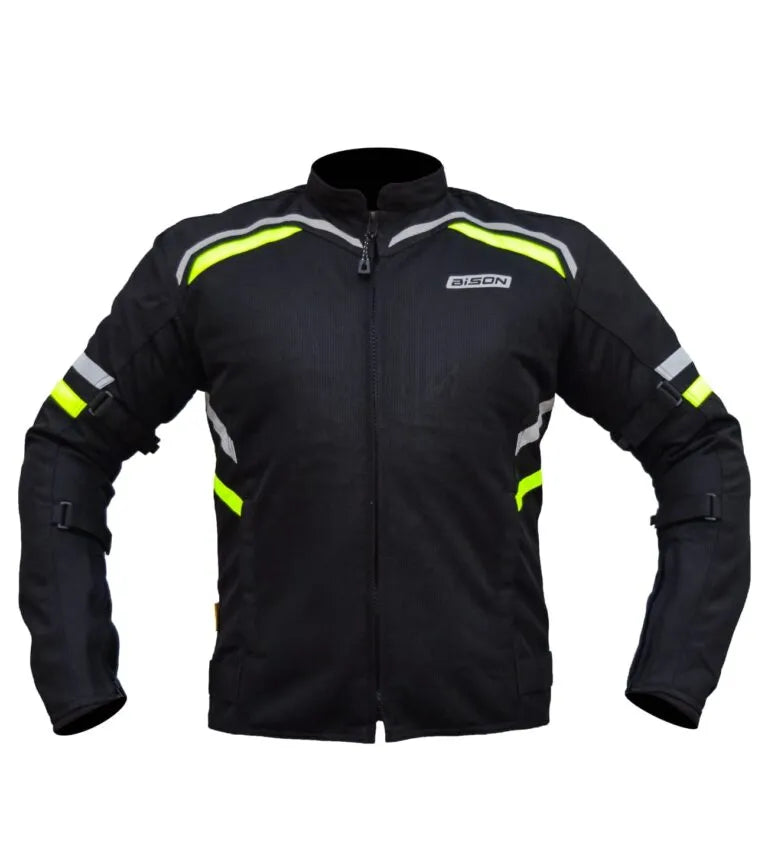 BISON Raptor Riding Jacket - Black Neon