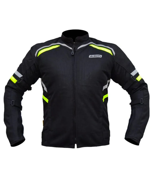 BISON Raptor Riding Jacket - Black Neon