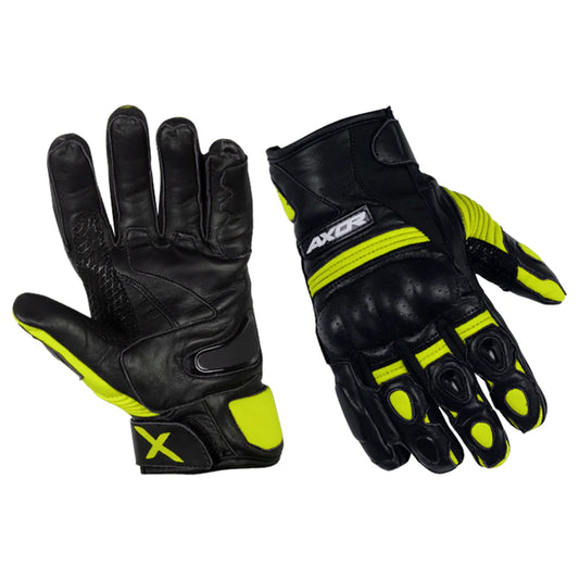 AXOR SPYDER RIDING GLOVES - BLACK NEON YELLOW