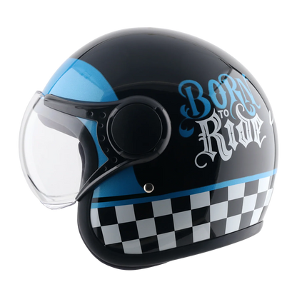 Vega Jet-Born To Ride W/Visor Helmet