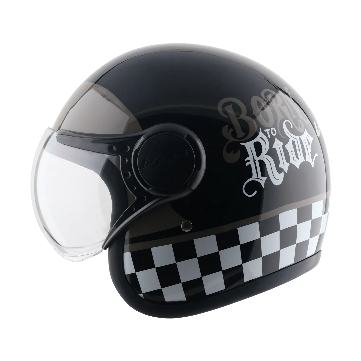 Vega Jet-Born To Ride W/Visor Helmet