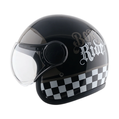 Vega Jet-Born To Ride W/Visor Helmet