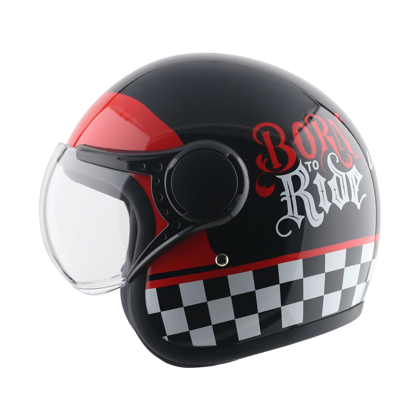 Vega Jet-Born To Ride W/Visor Helmet