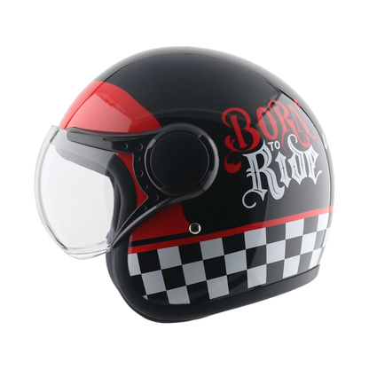 Vega Jet-Born To Ride W/Visor Helmet