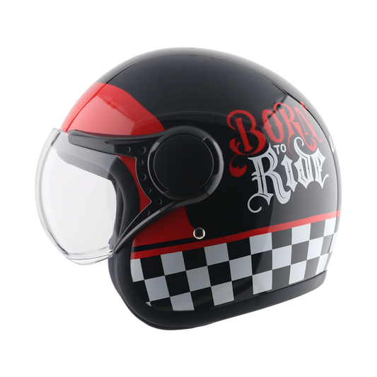 Vega Jet-Born To Ride W/Visor Helmet