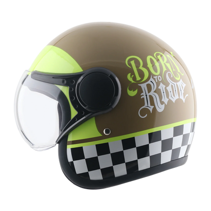 Vega Jet-Born To Ride W/Visor Helmet