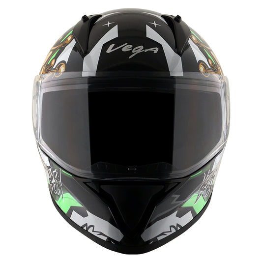 Vega Bolt Crown Men Helmet - Black Neon Green