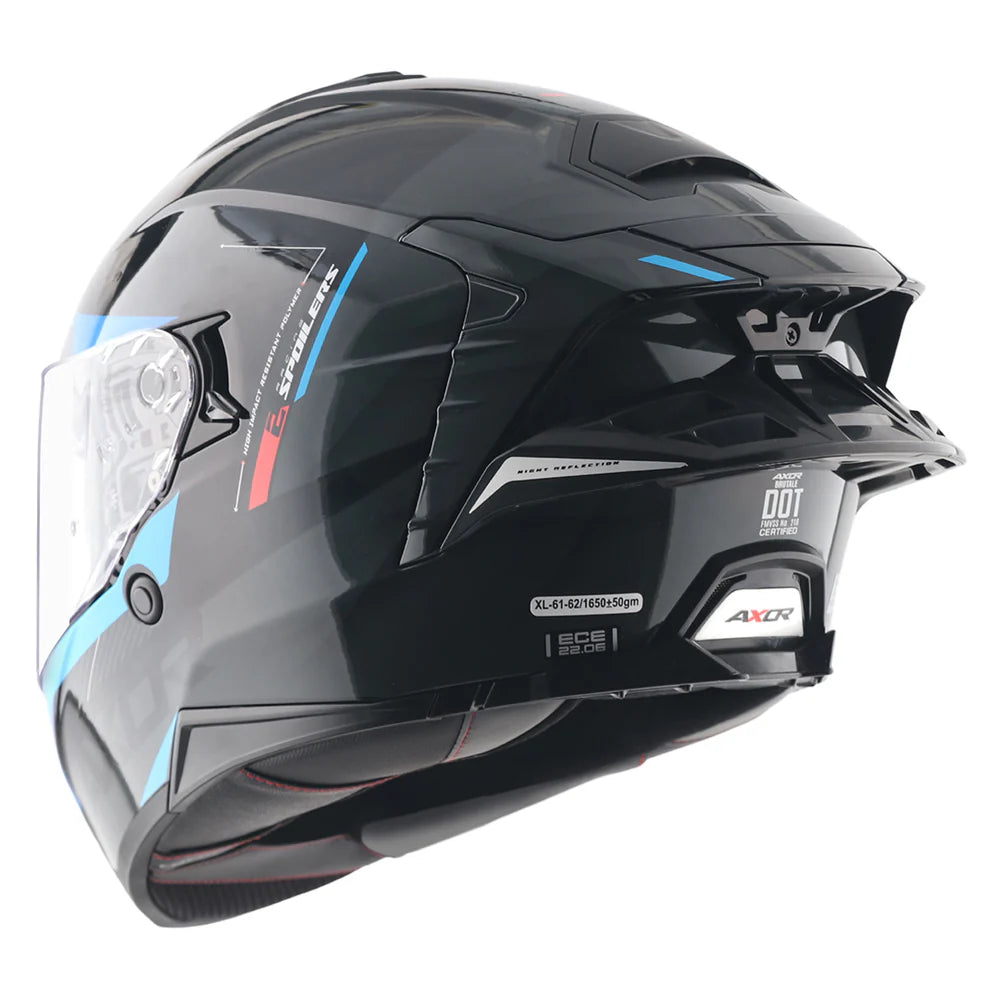 AXOR Brutale Krytic Dual Spoiler Helmet - BLACK BLUE