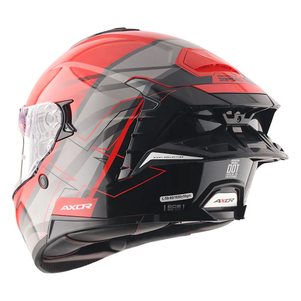 AXOR Brutale Surges Dual Spoiler Helmet - RED GREY