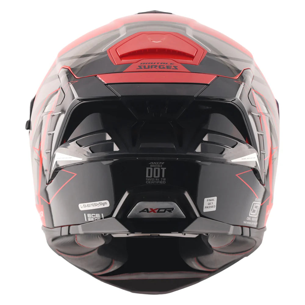 AXOR Brutale Surges Dual Spoiler Helmet - RED GREY