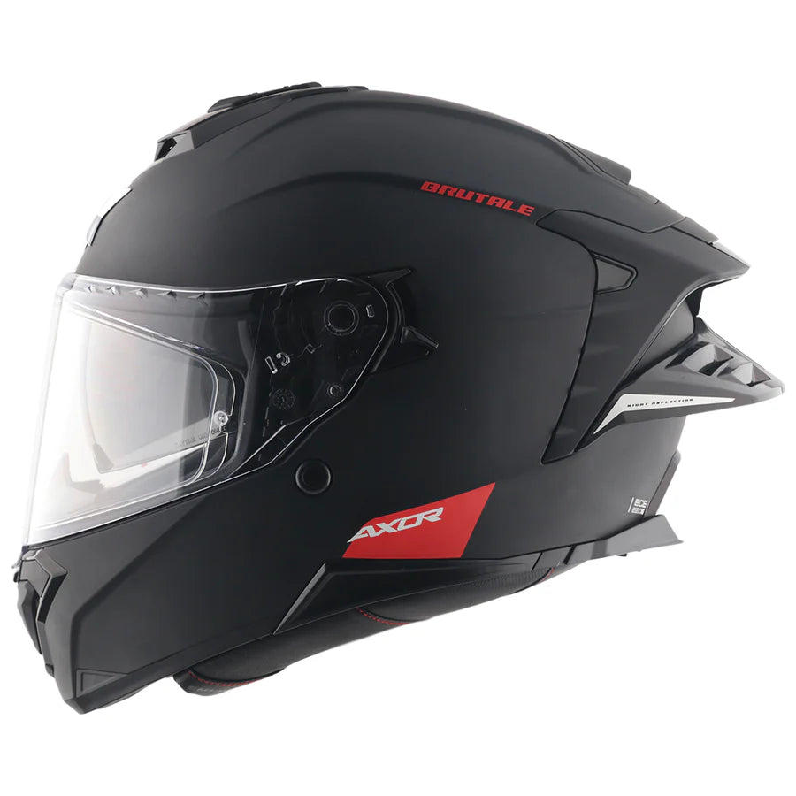 AXOR Brutale Solid Dual Spoiler Helmet - Dull Black