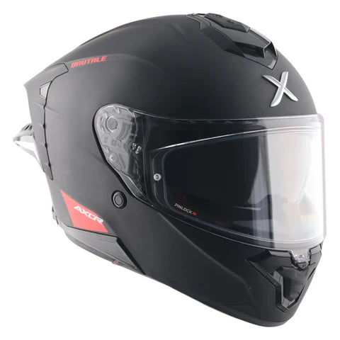 AXOR Brutale Solid Dual Spoiler Helmet - Dull Black