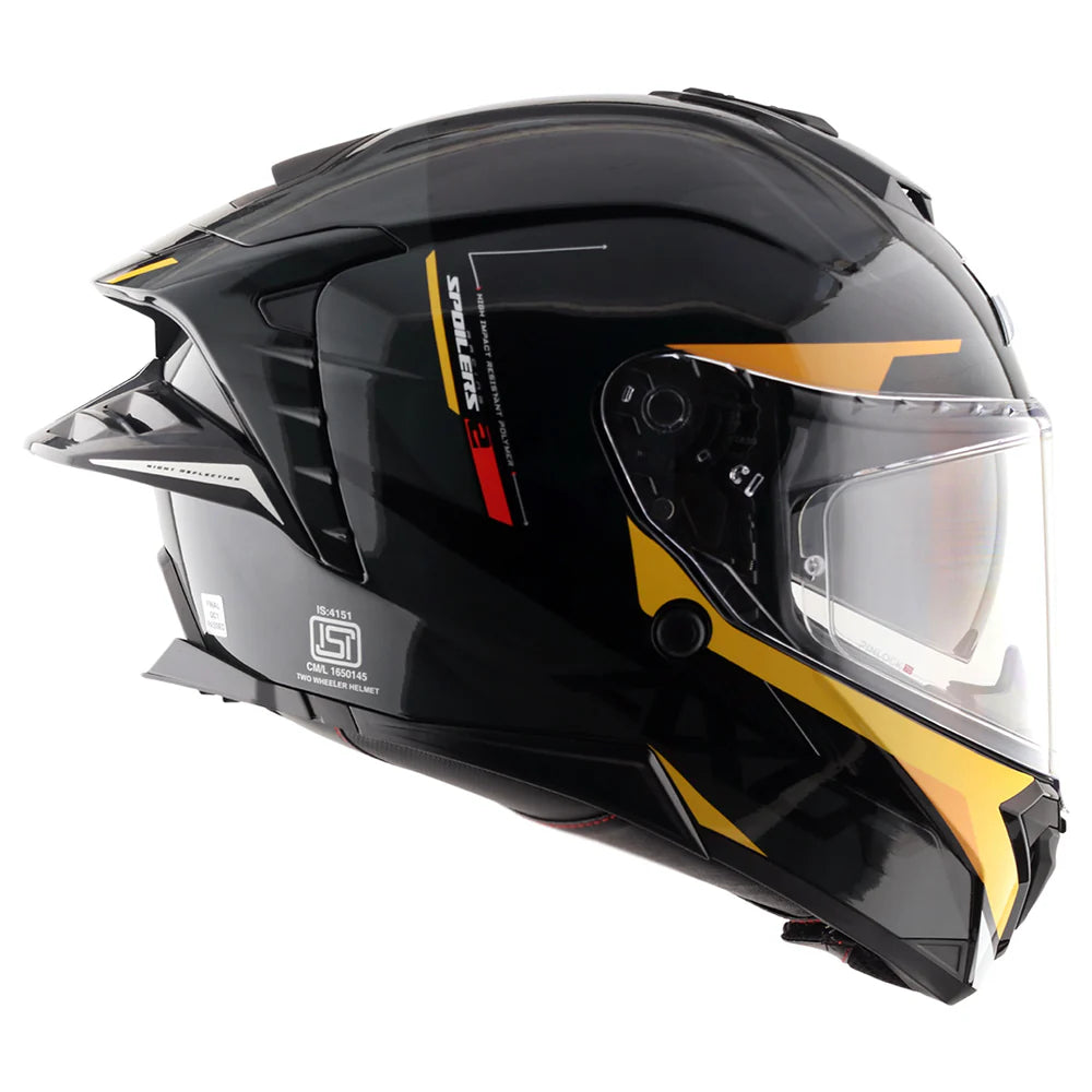 AXOR Brutale Krytic Dual Spoiler Helmet - BLACK YELLOW