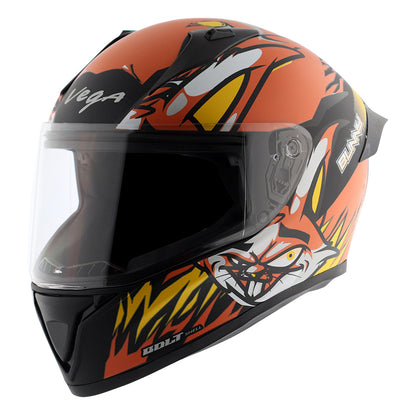 Vega Bolt Bunny Helmet - Dull Black Orange