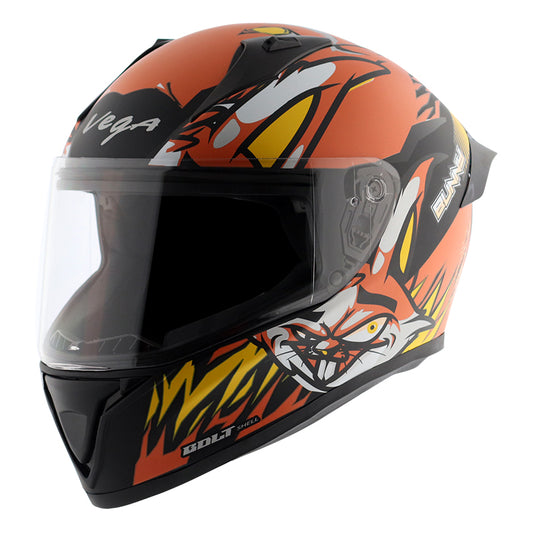 Vega Bolt Bunny Helmet - Dull Black Orange