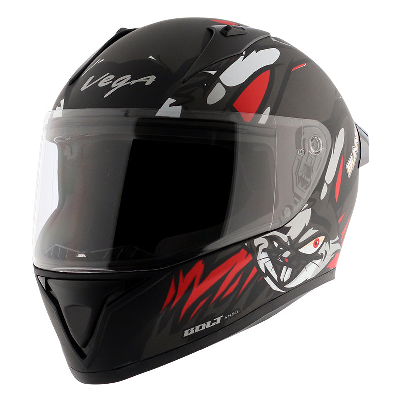 Vega Bolt Bunny Helmet - Dull Black Red
