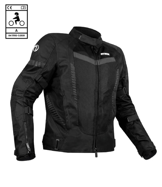 RYNOX Tornado Pro 4 Jacket - All Black (CE Certified Class A)