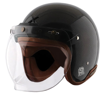 AXOR JET CARBON SMALL CHECKS HELMET WITH BUBBLE VISOR