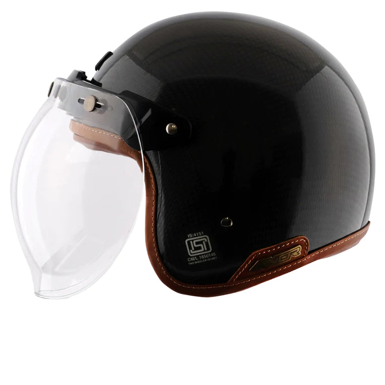 AXOR JET CARBON SMALL CHECKS HELMET WITH BUBBLE VISOR