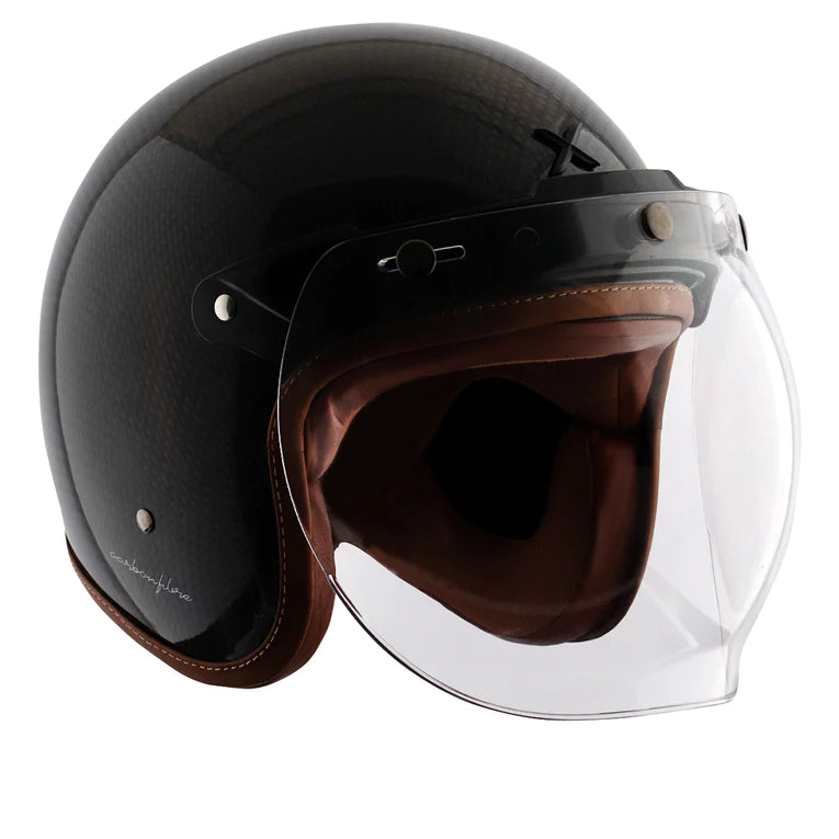 AXOR JET CARBON SMALL CHECKS HELMET WITH BUBBLE VISOR