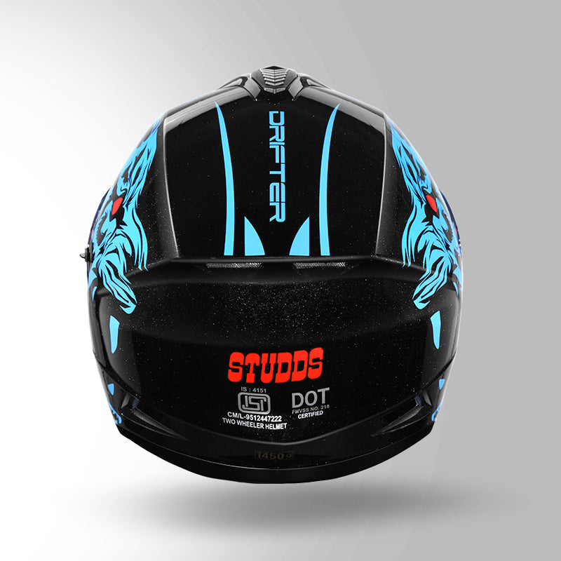 STUDDS DRIFTER D2 HELMET - GLOSS BLACK BLUE